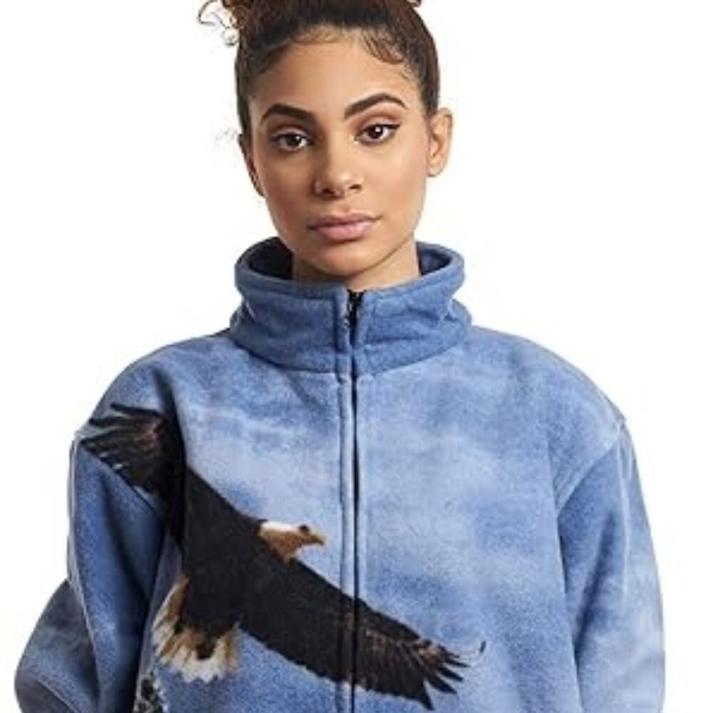 Wildkind Eagle Bird Scout American Eagles Flight Jacket Sweater Unisex Blue M-3X - Picture 5 of 7